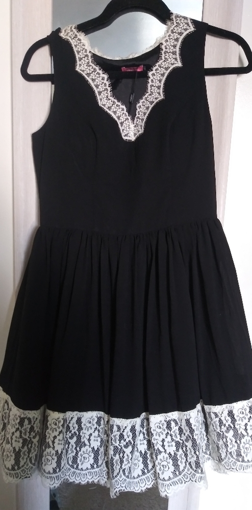 Chi Chi London black and white lace cocktail dress